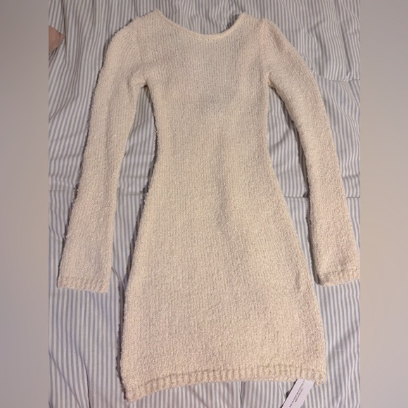 Princess Polly Dresses & Skirts - Cream Knit Long Sleeve Dress